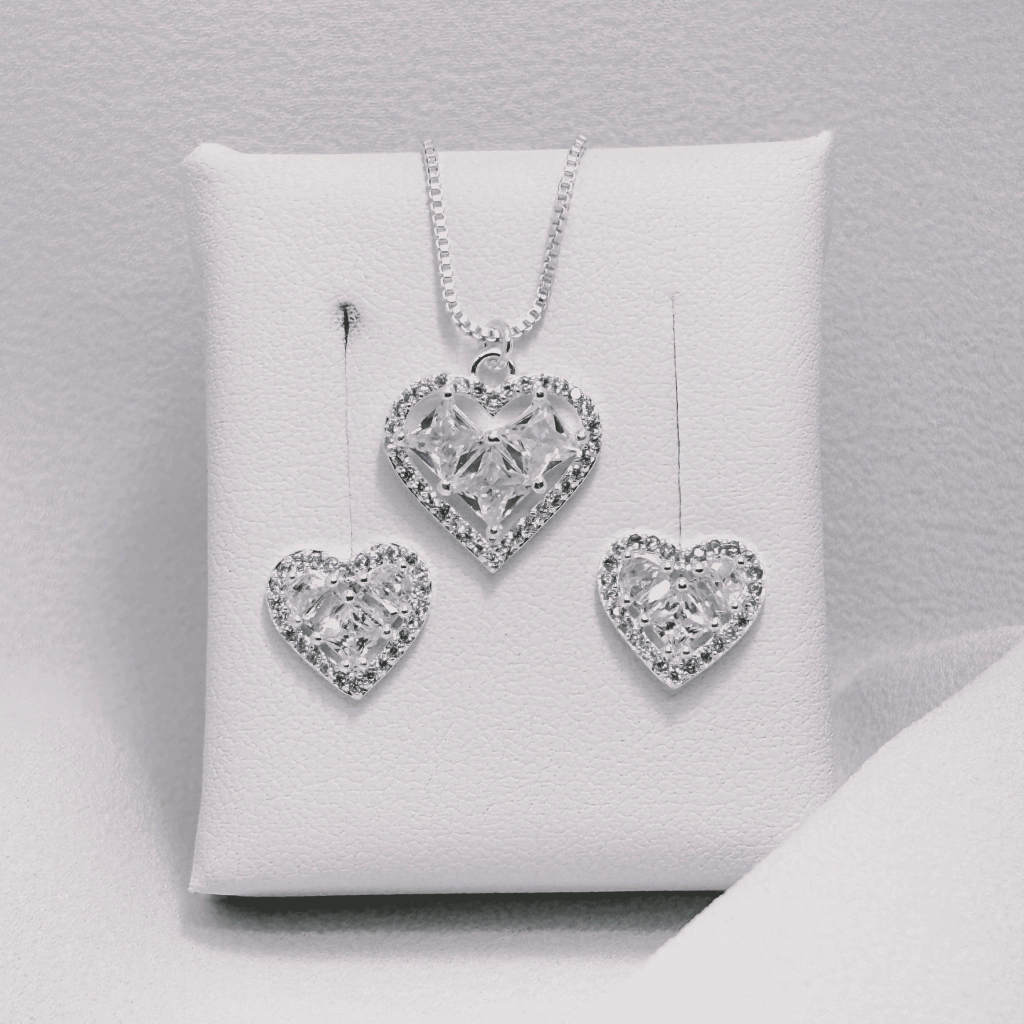 Conjunto de Colar e Brincos de Coração Winter — foto 1
