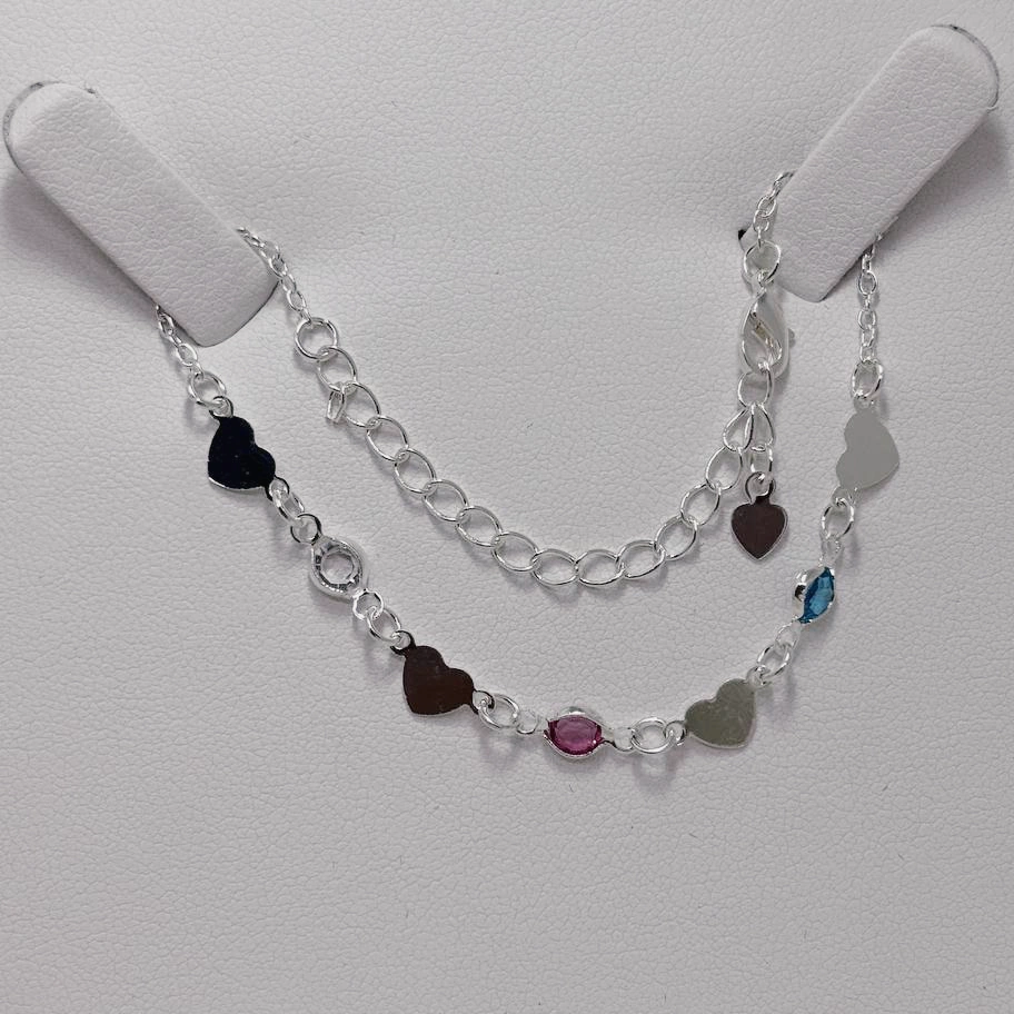 Pulseira Corações e Pedras Coloridas — foto 1